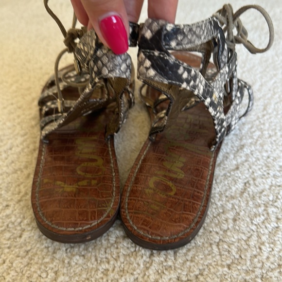 Sam Edelman Snakeskin Lace Up Sandal - Picture 5 of 7